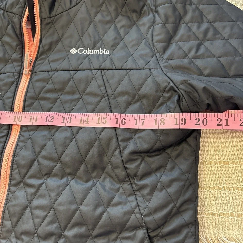 Columbia Girls Youth XL 18-20 Black Full Zip Peach Plush Interior‎ Hooded